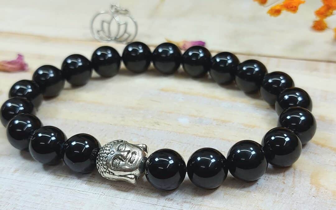 Pulsera de Buda con turmalina negra