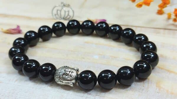 Pulsera de Buda con turmalina negra