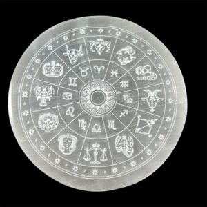 placa de selenita con signos del zodiaco