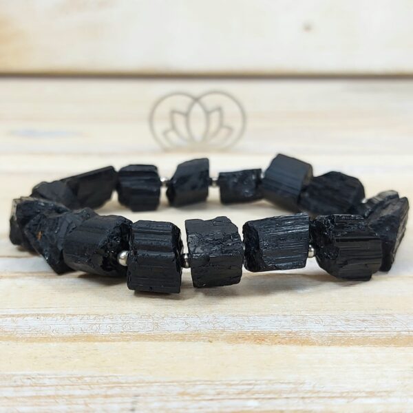 pulsera de turmalina negra en bruto